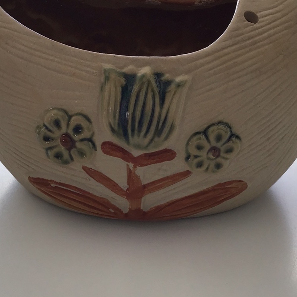 Vintage Dove Planter Hanging Spirtual Boho Pottery 1970s Matte Glaze Clay - Picture 7 of 10